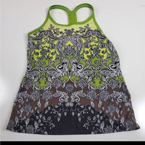 ATHLETA SWIM PAVITRA GREEN BLACK YELLOW BROWN earth power Y TANK TOP S small